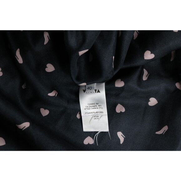 Vivetta Dress Womens M Multicolor Silk Heart Shoe Print Flared 40 Sheath Italy - Picture 10 of 11